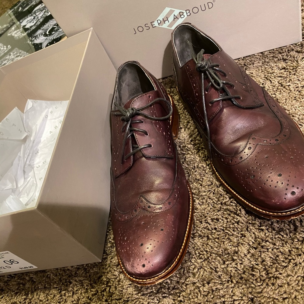 Joseph Abboud Burgundy Dress Shoes worn once